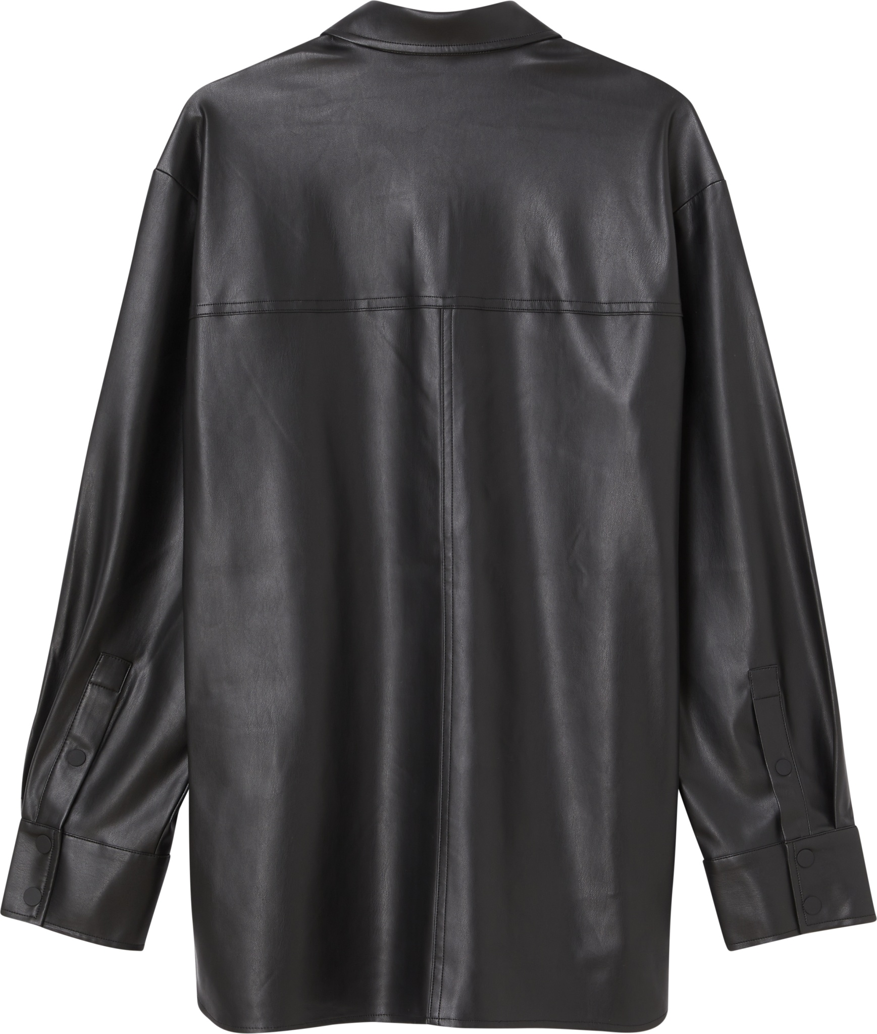 faux leather shirt jacket calvin klein